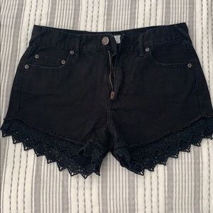 Black free people high waisted shorts